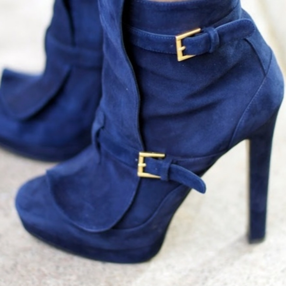 Elegant Blue Women's Ankle Boots